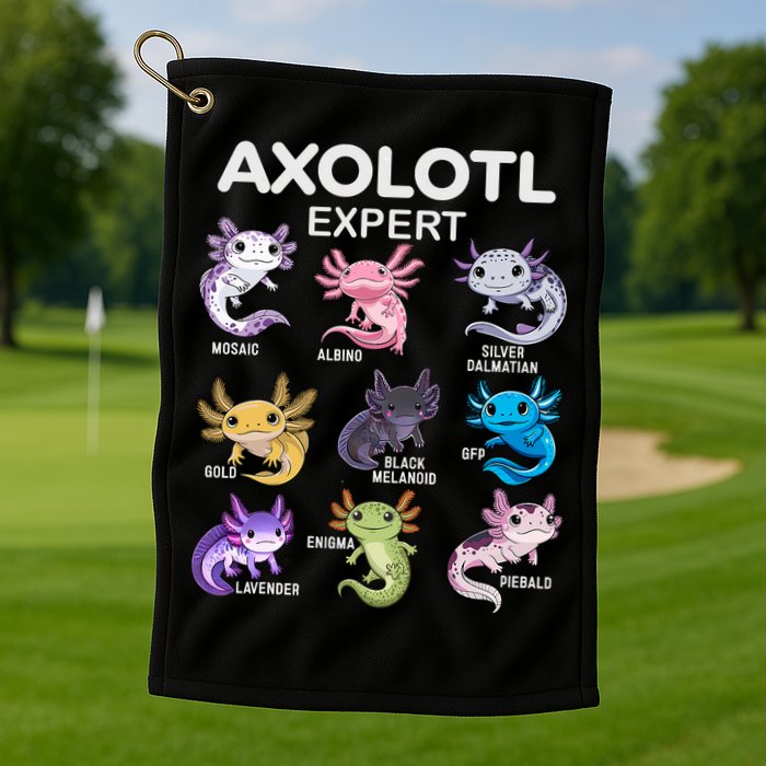 Cute Axolotl For & Or  - Axolotl Golf Towel