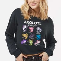 Cute Axolotl For & Or  - Axolotl Cropped Pullover Crew