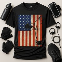 Cow American Flag Cattle Animal Lover Patriotic 4th Of July Cooling Performance Crew T-Shirt