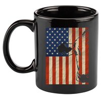 Cow American Flag Cattle Animal Lover Patriotic 4th Of July 11oz C Handle Ceramic Mug