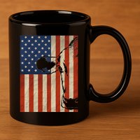 Cow American Flag Cattle Animal Lover Patriotic 4th Of July 11oz C Handle Ceramic Mug