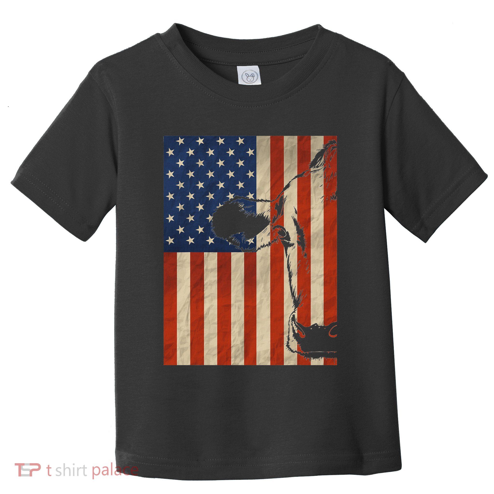 Cow American Flag Cattle Animal Lover Patriotic 4th Of July Toddler T-Shirt
