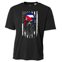 Cuban American Flag Vintage Skull Pride Roots Patriotic Cuba Cooling Performance Crew T-Shirt