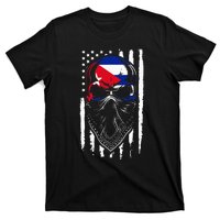 Cuban American Flag Vintage Skull Pride Roots Patriotic Cuba T-Shirt