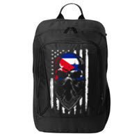 Cuban American Flag Vintage Skull Pride Roots Patriotic Cuba City Backpack