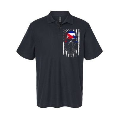 Cuban American Flag Vintage Skull Pride Roots Patriotic Cuba Softstyle Adult Sport Polo