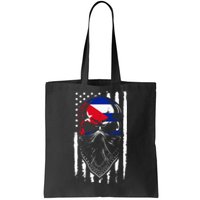 Cuban American Flag Vintage Skull Pride Roots Patriotic Cuba Tote Bag