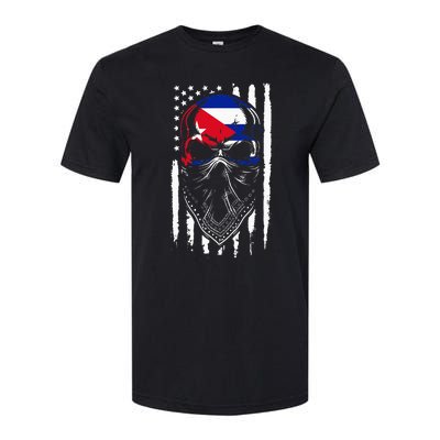 Cuban American Flag Vintage Skull Pride Roots Patriotic Cuba Softstyle CVC T-Shirt