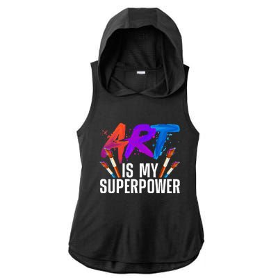 Cool Art For Men Women Art Teacher Artist Painter Superpower Ladies PosiCharge Tri-Blend Wicking Draft Hoodie Tank