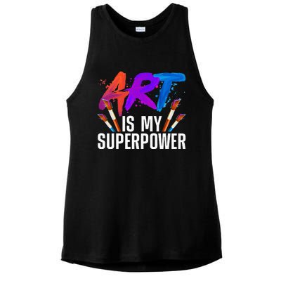 Cool Art For Men Women Art Teacher Artist Painter Superpower Ladies PosiCharge Tri-Blend Wicking Tank