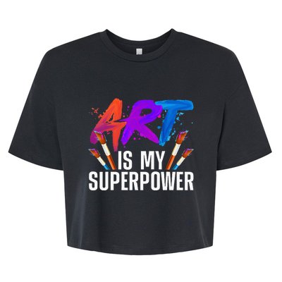 Cool Art For Men Women Art Teacher Artist Painter Superpower Bella+Canvas Jersey Crop Tee