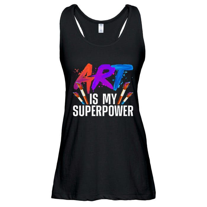 Cool Art For Men Women Art Teacher Artist Painter Superpower Ladies Essential Flowy Tank