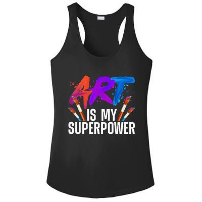 Cool Art For Men Women Art Teacher Artist Painter Superpower Ladies PosiCharge Competitor Racerback Tank