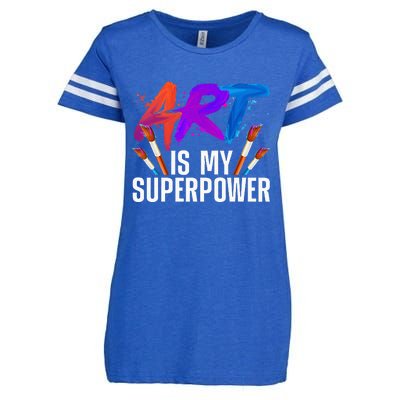 Cool Art For Men Women Art Teacher Artist Painter Superpower Enza Ladies Jersey Football T-Shirt