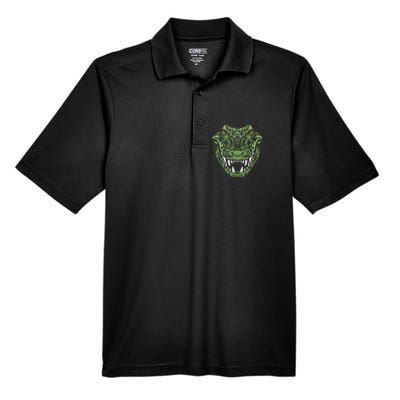 Crocodile Alligator Face Crocodiles Gator Men's Origin Performance Pique Polo