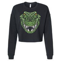 Crocodile Alligator Face Crocodiles Gator Cropped Pullover Crew