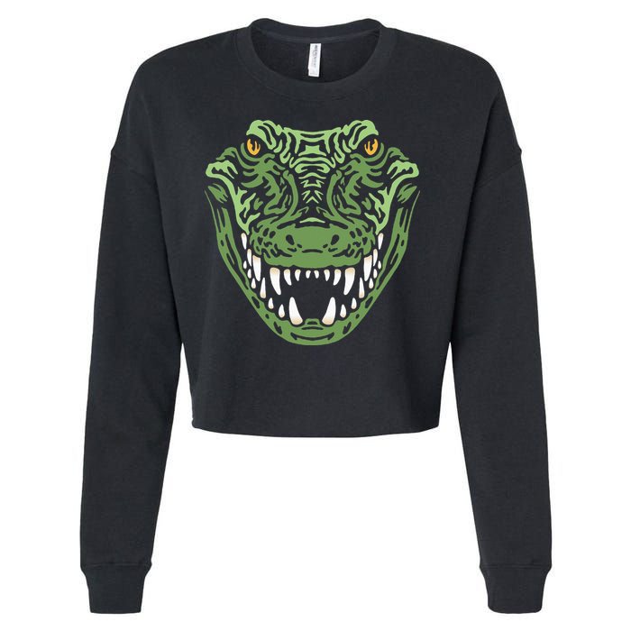 Crocodile Alligator Face Crocodiles Gator Cropped Pullover Crew