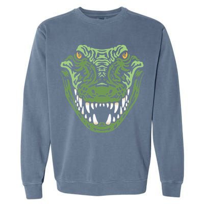 Crocodile Alligator Face Crocodiles Gator Garment-Dyed Sweatshirt