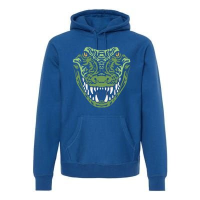 Crocodile Alligator Face Crocodiles Gator Premium Hoodie