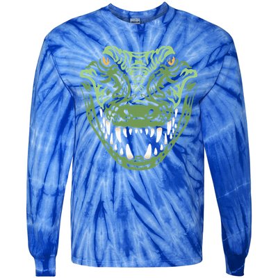 Crocodile Alligator Face Crocodiles Gator Tie-Dye Long Sleeve Shirt