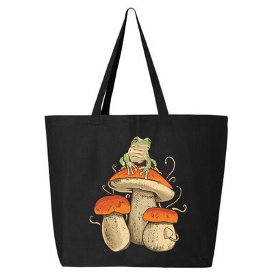 Cottagecore Aesthetic Frog Mushroom Moon Witch Vintage Fungi Gift 25L Jumbo Tote