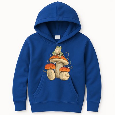 Cottagecore Aesthetic Frog Mushroom Moon Witch Vintage Fungi Gift Kids Hoodie
