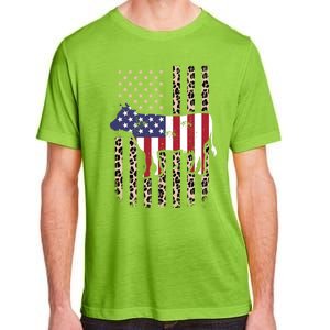 Cow American Flag Usa Leopard Print Cattle Cow 4th Of July Meaningful Gift Adult ChromaSoft Performance T-Shirt