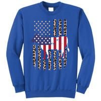 Cow American Flag Usa Leopard Print Cattle Cow 4th Of July Meaningful Gift Sweatshirt