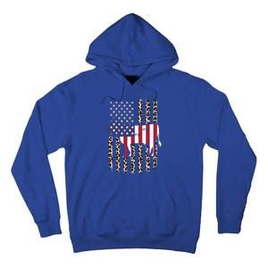 Cow American Flag Usa Leopard Print Cattle Cow 4th Of July Meaningful Gift Tall Hoodie