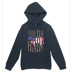 Cow American Flag Usa Leopard Print Cattle Cow 4th Of July Meaningful Gift Urban Pullover Hoodie