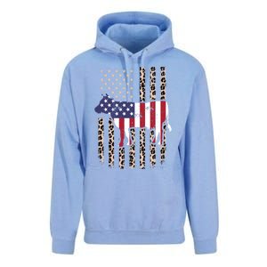 Cow American Flag Usa Leopard Print Cattle Cow 4th Of July Meaningful Gift Unisex Surf Hoodie