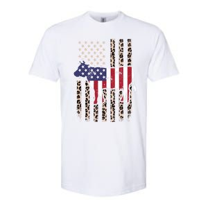 Cow American Flag Usa Leopard Print Cattle Cow 4th Of July Meaningful Gift Softstyle CVC T-Shirt