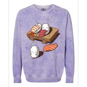 Cute And Funny Japanese Nigiri Sushi Sleepwalking Colorblast Crewneck Sweatshirt