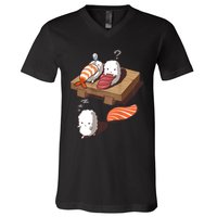 Cute And Funny Japanese Nigiri Sushi Sleepwalking V-Neck T-Shirt