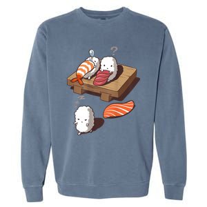 Cute And Funny Japanese Nigiri Sushi Sleepwalking Garment-Dyed Sweatshirt