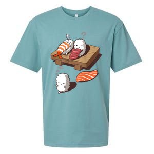 Cute And Funny Japanese Nigiri Sushi Sleepwalking Sueded Cloud Jersey T-Shirt