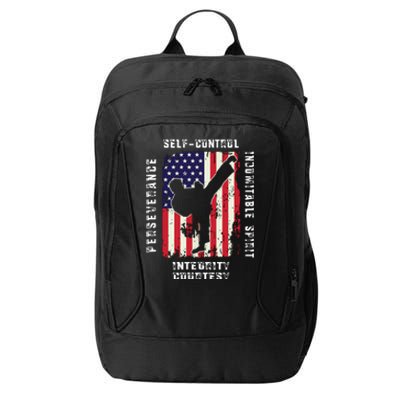 Cool American Flag Taekwondo Gift | Tae Kwon Do Martial Arts City Backpack