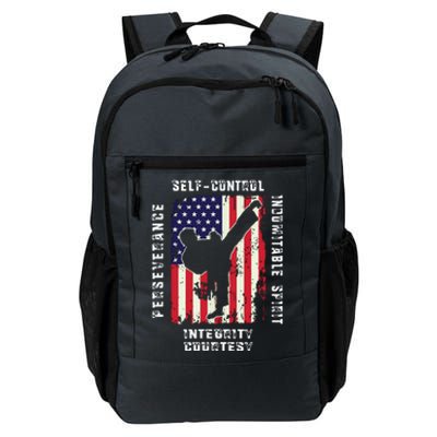 Cool American Flag Taekwondo Gift | Tae Kwon Do Martial Arts Daily Commute Backpack