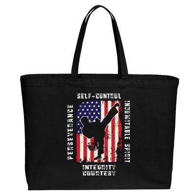 Cool American Flag Taekwondo Gift | Tae Kwon Do Martial Arts Cotton Canvas Jumbo Tote