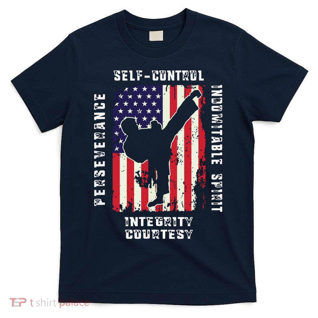 Cool American Flag Taekwondo Gift | Tae Kwon Do Martial Arts T-Shirt