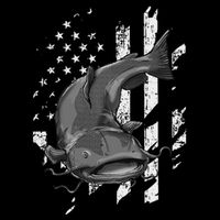 Catfishing American Flag Catfish Angler Fisherman Cooling Performance Crew T-Shirt
