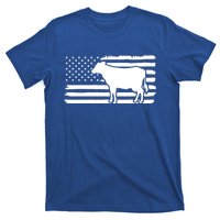 Cow American Flag With Cow Vintage Look Patriotic Famer Gift T-Shirt