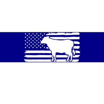 Cow American Flag With Cow Vintage Look Patriotic Famer Gift Bumper Sticker