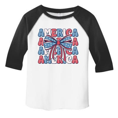 Coquette American Flag 4th Of July Toddler Fine Jersey T-Shirt