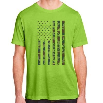 Camo American Flag Usa Camouflage Adult ChromaSoft Performance T-Shirt