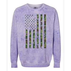 Camo American Flag Usa Camouflage Colorblast Crewneck Sweatshirt