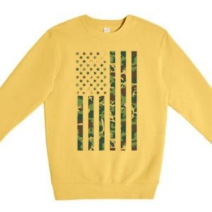 Camo American Flag Usa Camouflage Premium Crewneck Sweatshirt