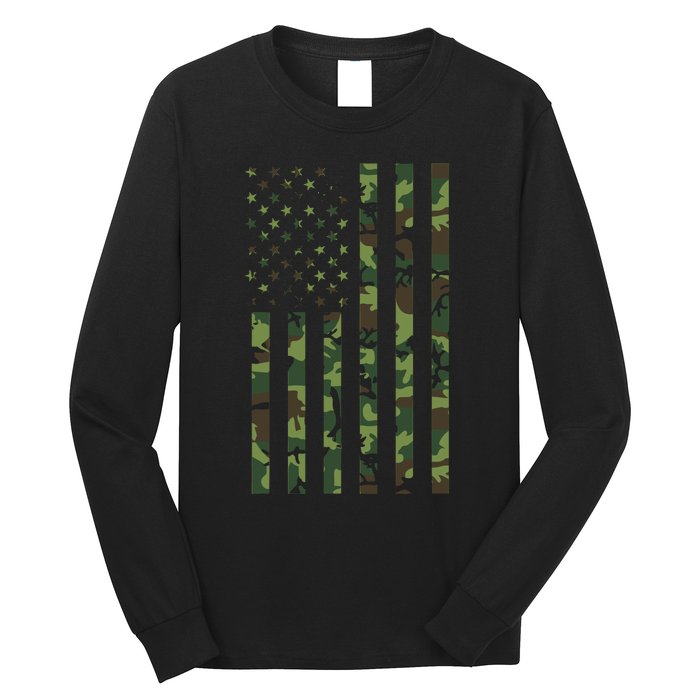 Camo American Flag Usa Camouflage Long Sleeve Shirt