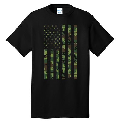 Camo American Flag Usa Camouflage Tall T-Shirt