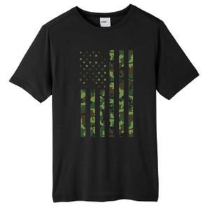 Camo American Flag Usa Camouflage Tall Fusion ChromaSoft Performance T-Shirt